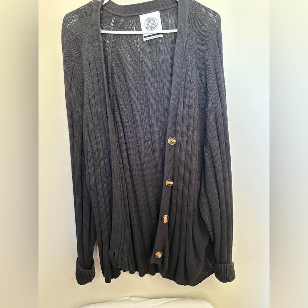 Urban Outfitters Black Ribbed Cardigsn